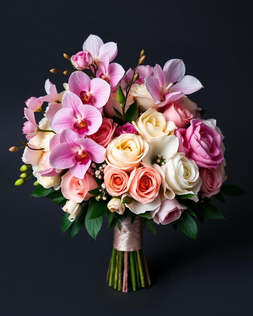 Orchid & Rose Statement Bouquet, custom bespoke floral arrangement by Zuri Blooms