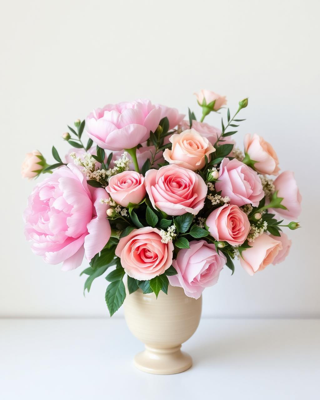 Blush Peony & Rose Arrangement, birthday floral arrangement by Zuri Blooms