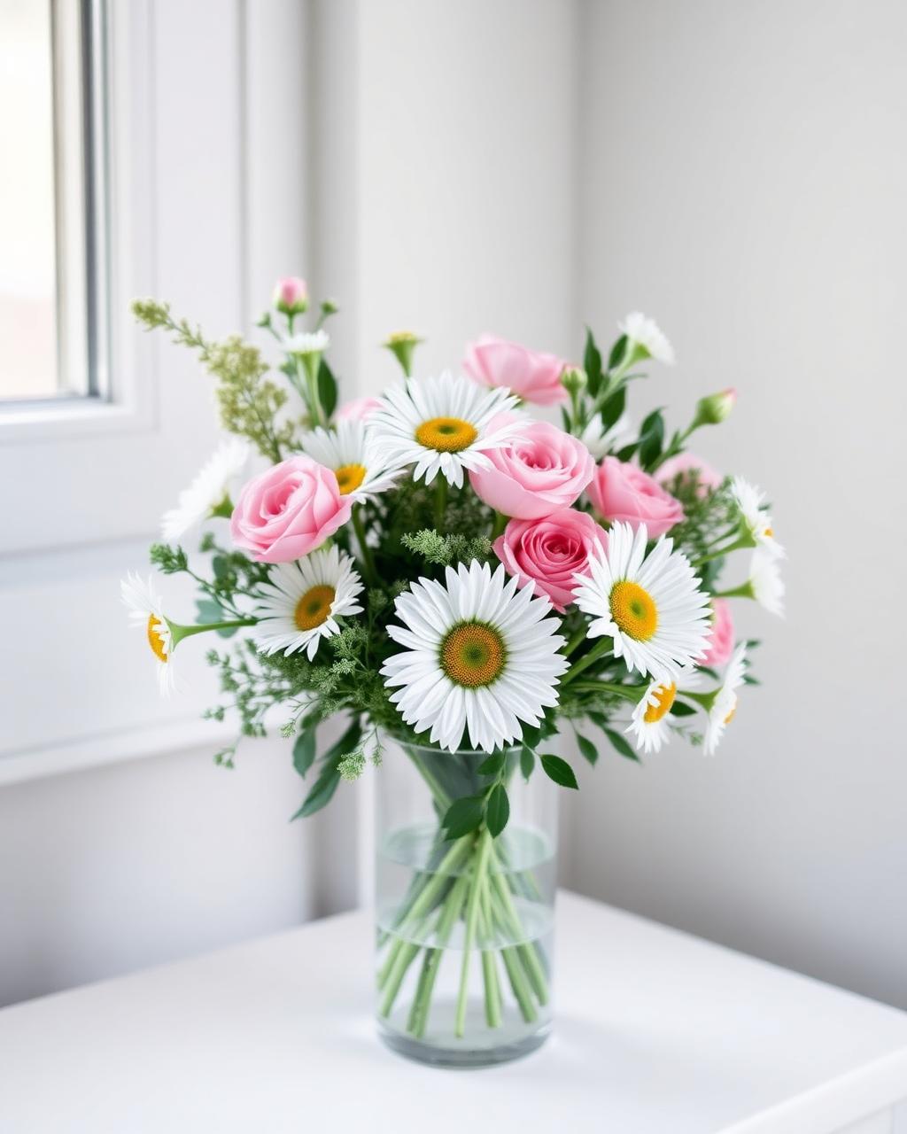 Daisy & Ranunculus Studio Vase, everyday floral arrangement by Zuri Blooms